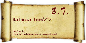 Balassa Teréz névjegykártya